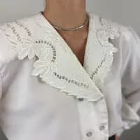 Yaka İşlemeli Vintage Gömlek - 1