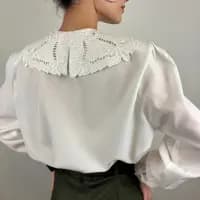 Yaka İşlemeli Vintage Gömlek - 2