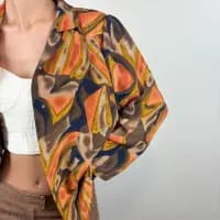 Desenli Vintage Gömlek - 1