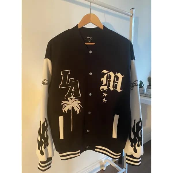 Çok Renkli LA Nakışlı Kolej Ceket