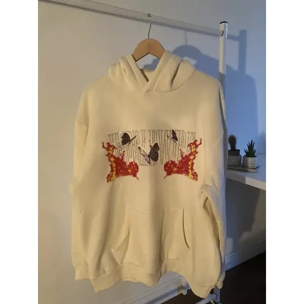 Çok Renkli Butterfly Oversize Hoodie