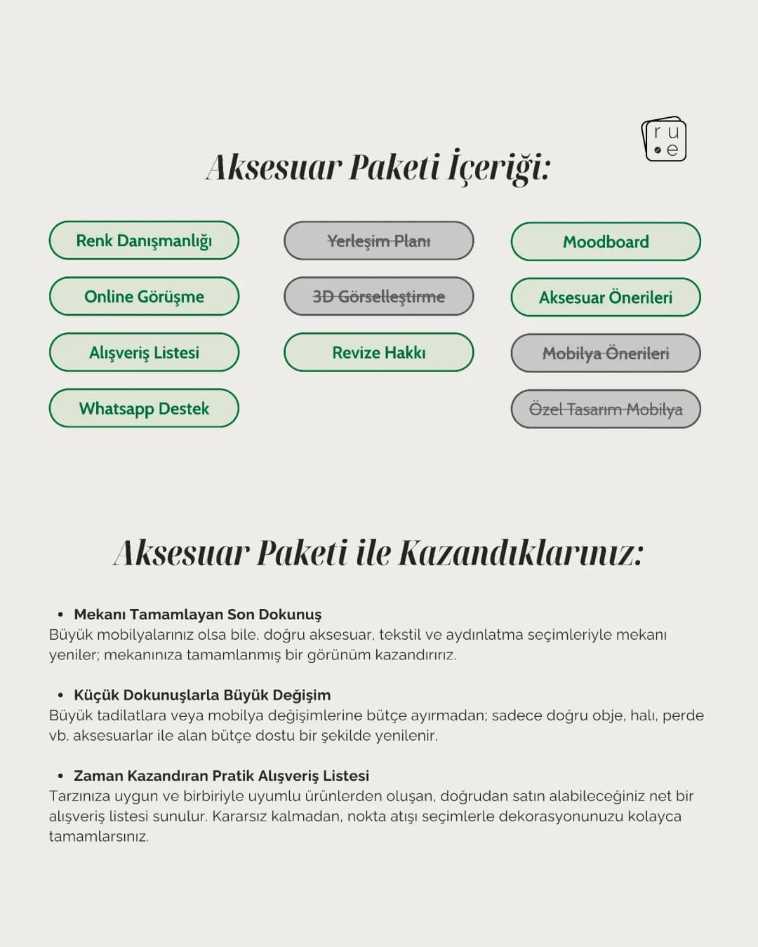 Aksesuar Paketi: Online İç Mimarlık ve Dekorasyon Hizmeti - 2